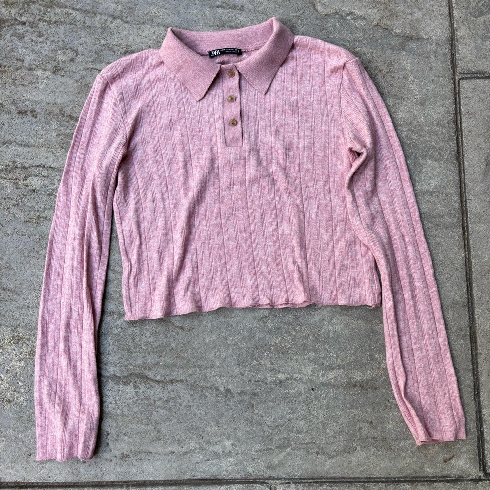 Zara Mauve Button Down Collared Shirt